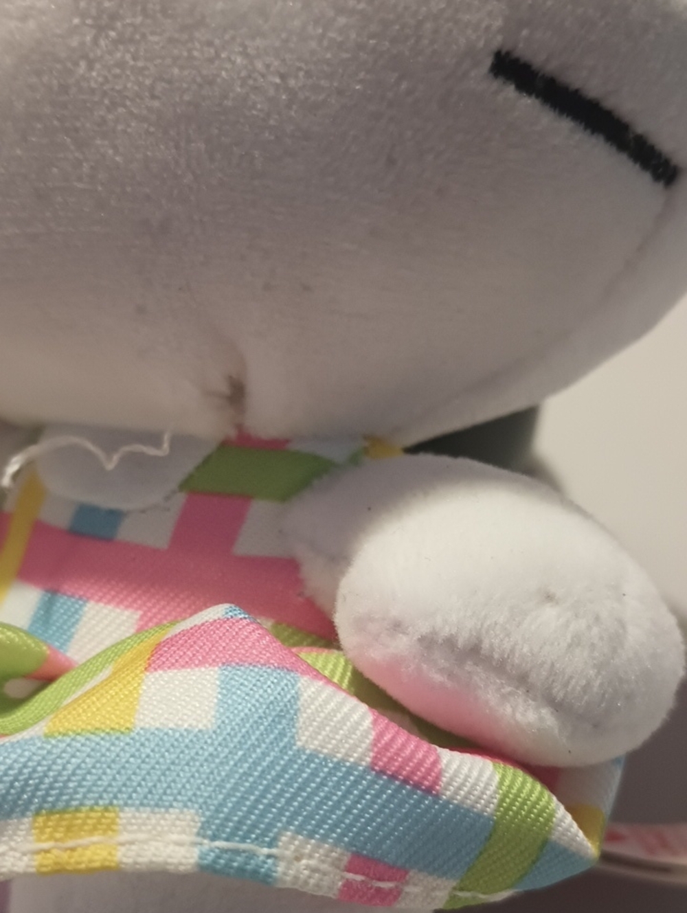 Ty Sanrio Hello Kitty Plush in White with Pink, Blue & Yellow Accents - Picture 2 of 6